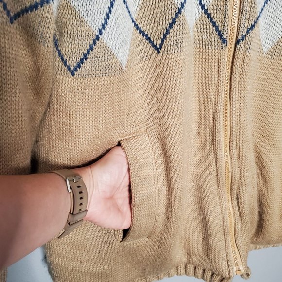 Vintage Reversible Puffer Jacket, Argile Sweater & Tan Canvas, M - Picture 3 of 10
